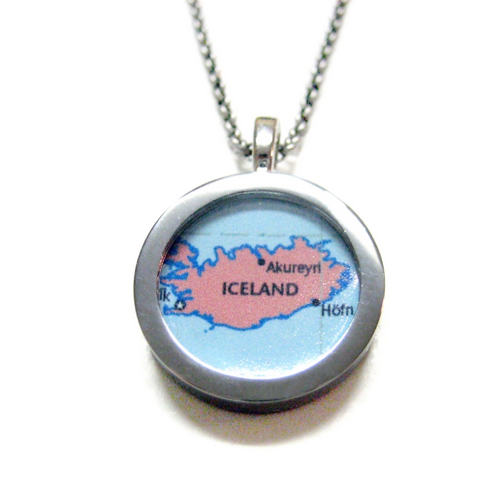 Iceland Map Pendant Necklace